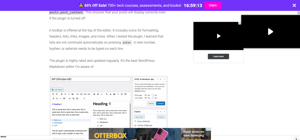 A screenshot of an insane and cluttered desktop user interface with no fewer than 6 overlaid advertisements. In the midst of the advertisements is some article text.